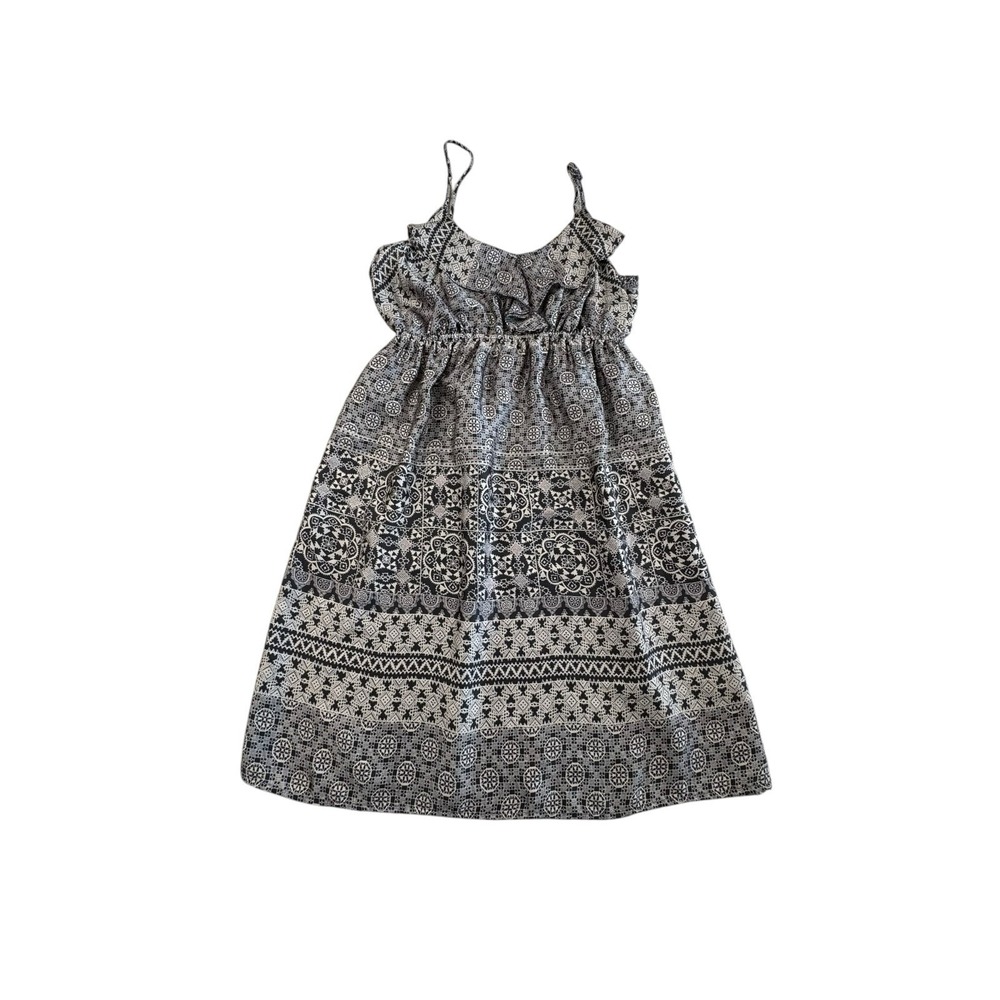 A New Day‎ Sleeveless Boho Print Dress Size M Black White